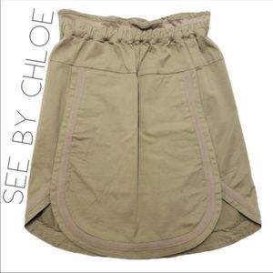 See By Chloe khaki skirt with deep pockets.Size 12